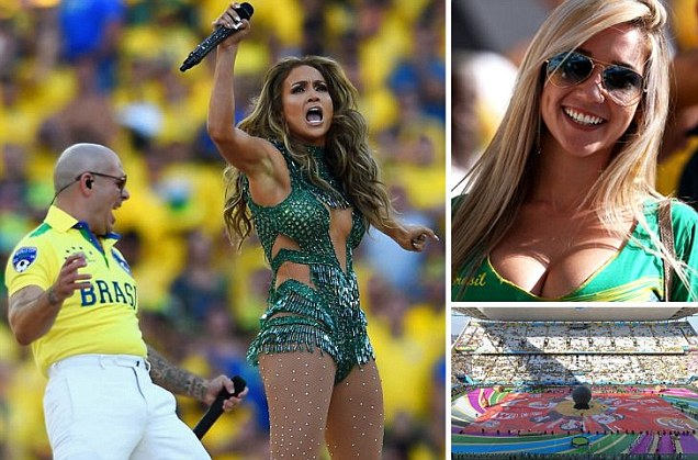 JLO, Pitbull dan Claudia Leitte Tampil Memukau di Pembukaan Piala Dunia